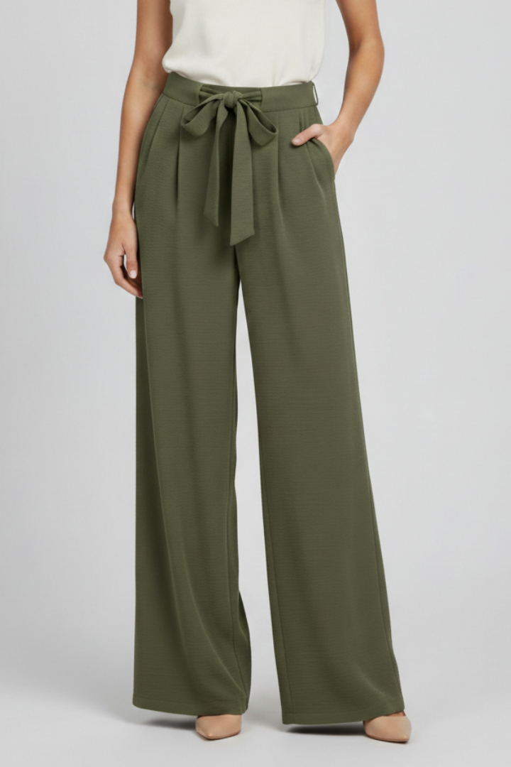 Kensington | Wide Leg Drawstring Waist Palazzo Trousers
