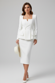 Kiera | Tailored Square Neck Blazer and Skirt Set