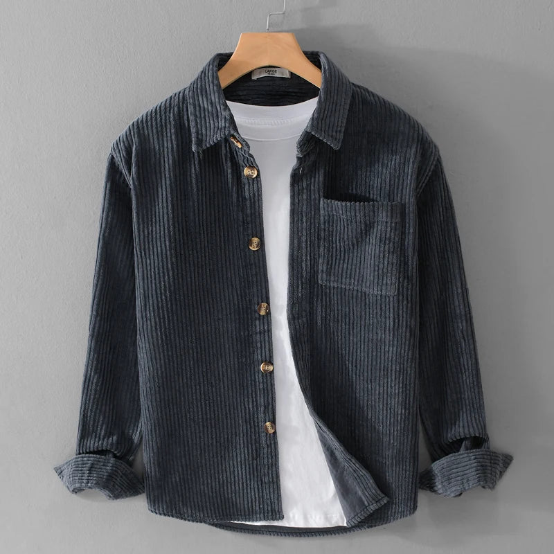 Knox | Slim Fit Ribbed Velvet T-Shirt