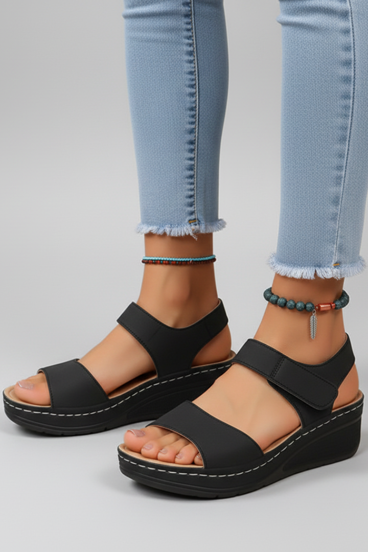 Lara | Casual Wedge Loop Strap Sandals