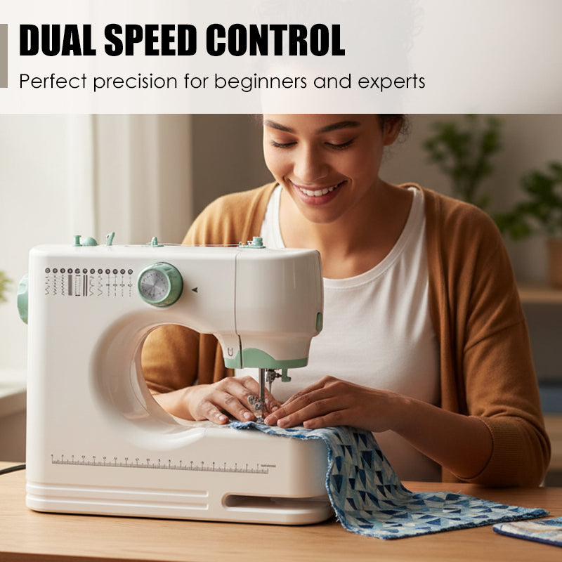 Larkspur | Compact Electric Sewing Machine with 12 Stitch Patterns for Home Sewing Projects