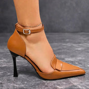 Leona | Pointed Toe Leather Heels