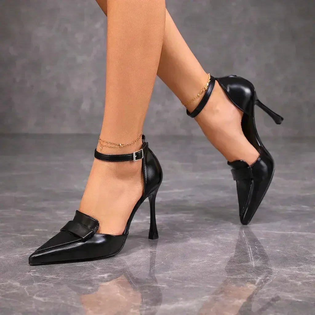 Leona | Pointed Toe Leather Heels