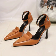 Leona | Pointed Toe Leather Heels