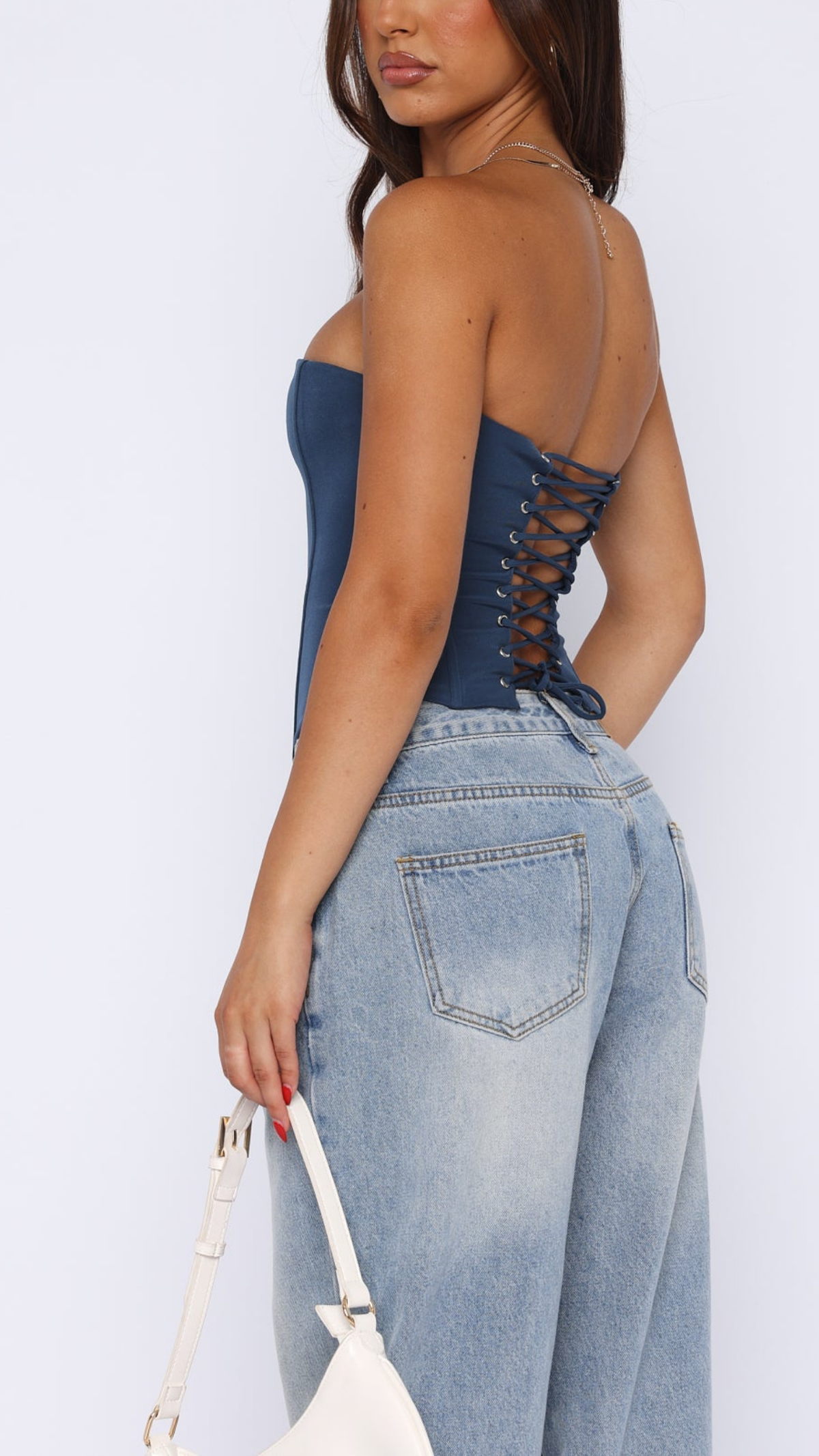 Leonora | Strapless Lace-Up Festival Outfit Bustier Top
