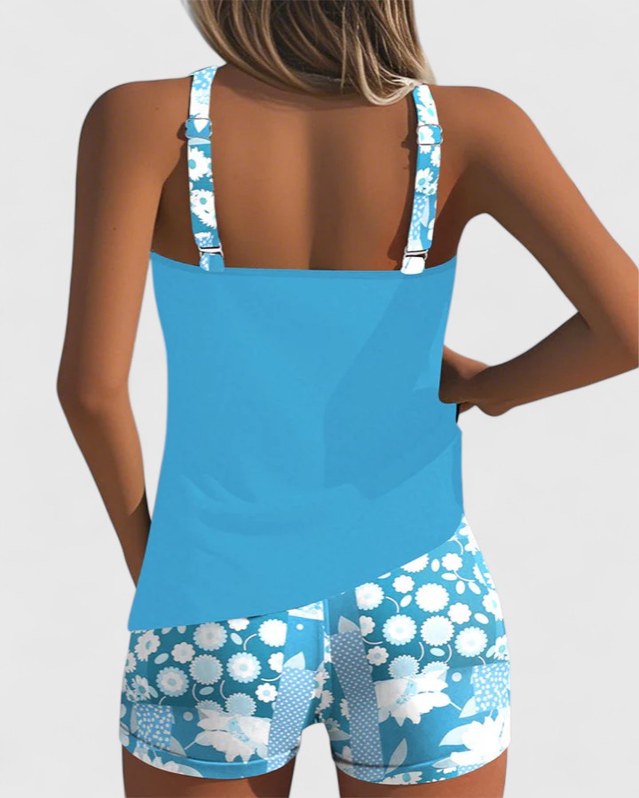 Leticia | Relaxed Fit Floral Print Tankini Top