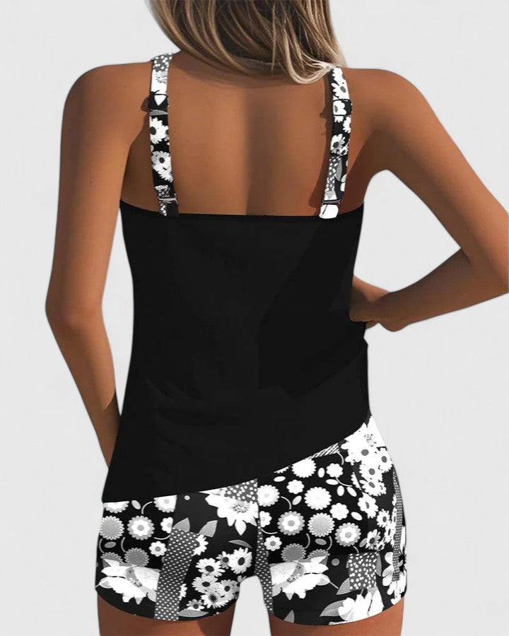 Leticia | Relaxed Fit Floral Print Tankini Top