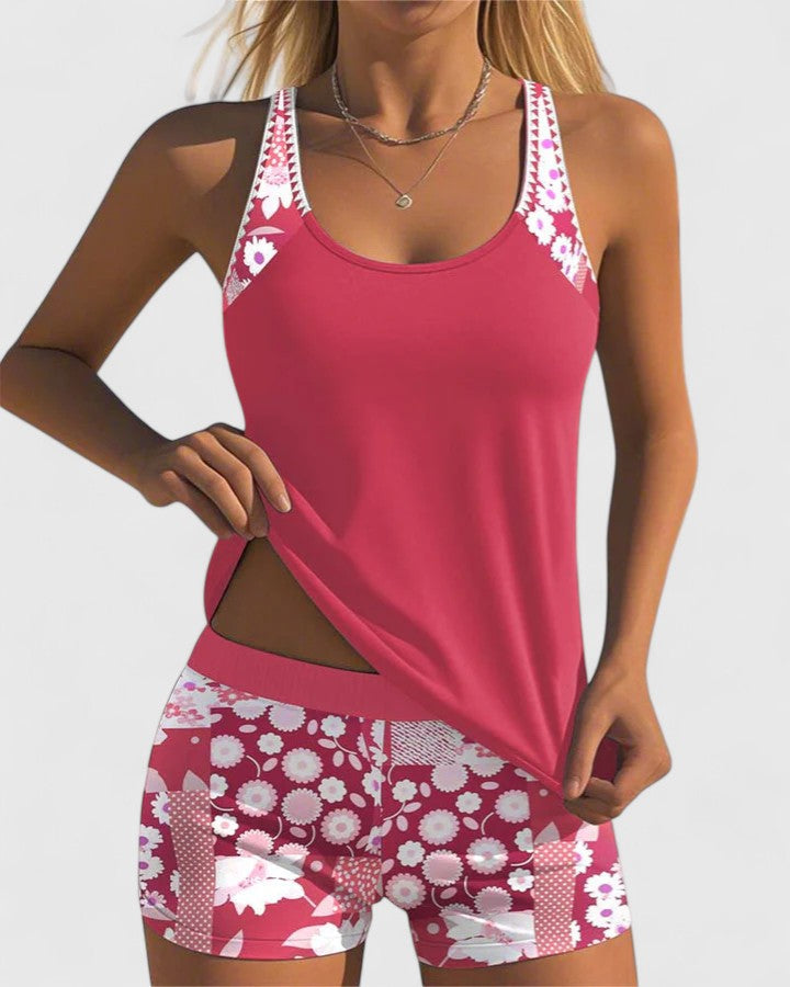 Leticia | Relaxed Fit Floral Print Tankini Top
