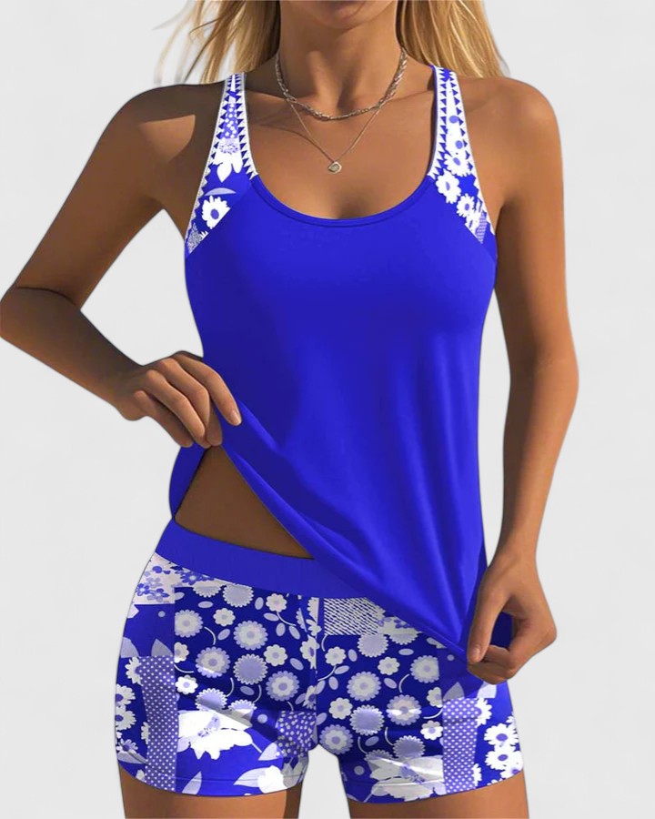 Leticia | Relaxed Fit Floral Print Tankini Top