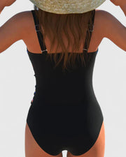 Lila | Wrap-Front Striped One-Piece Swimsuit