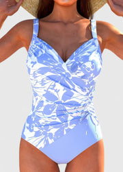 Lila | Wrap-Front Striped One-Piece Swimsuit