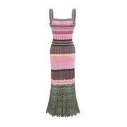 Lina | Sleeveless Contrast-Color Knit Ladies Day Dress
