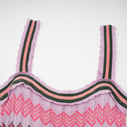 Lina | Sleeveless Contrast-Color Knit Ladies Day Dress