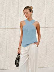 Liv | Cross-Over Collar Festival Outfit Tank Top