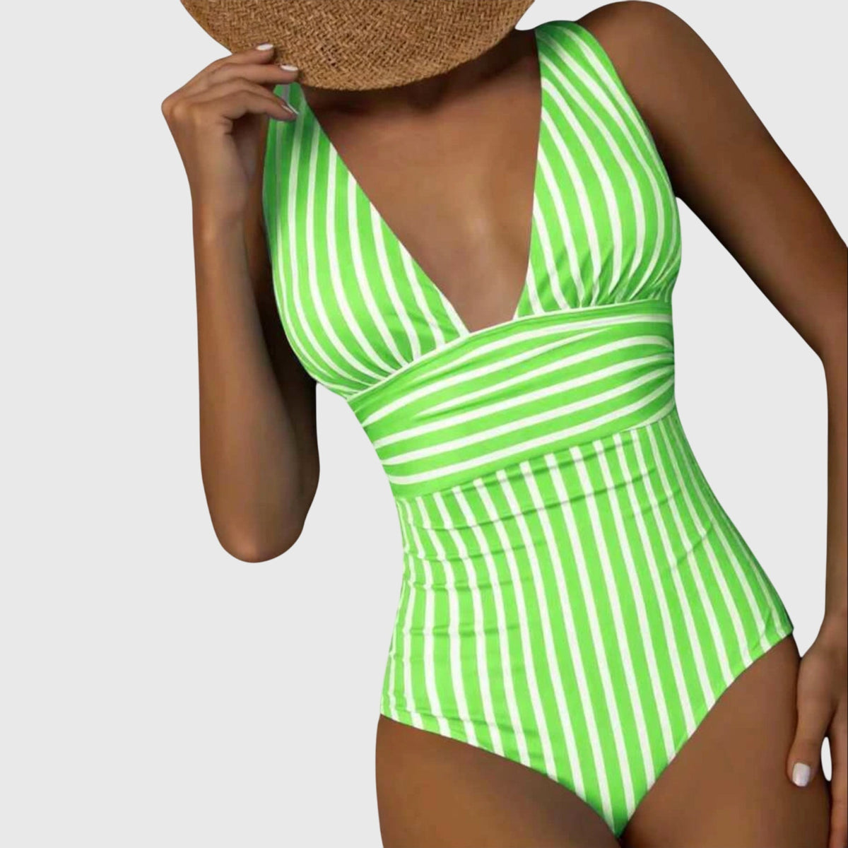 Lola | V-Neck Striped One-Piece Swimsuit