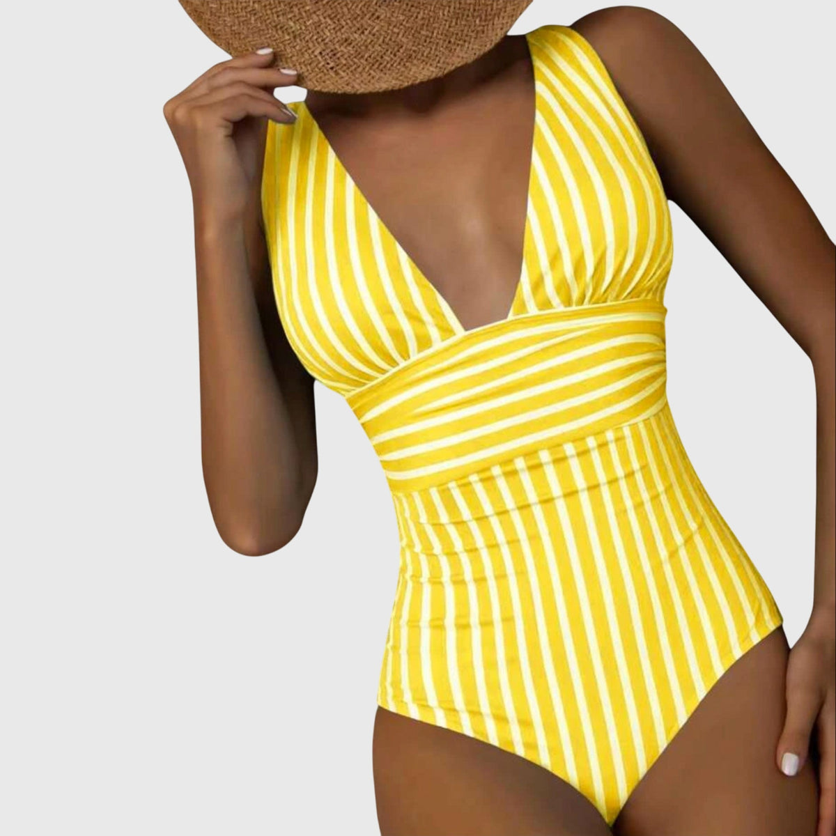 Lola | V-Neck Striped One-Piece Swimsuit