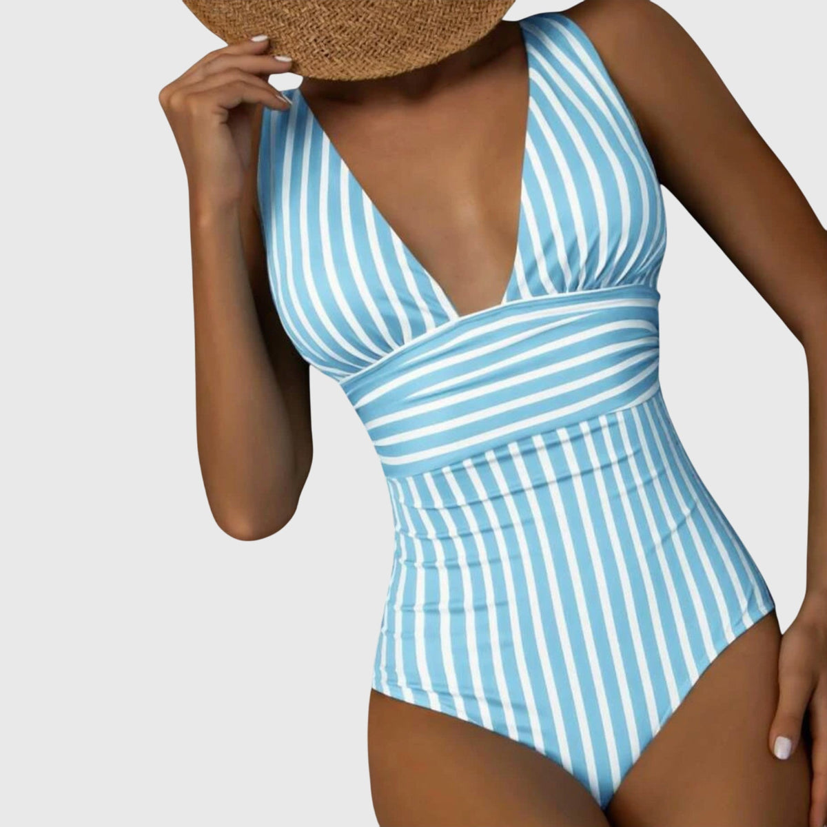 Lola | V-Neck Striped One-Piece Swimsuit