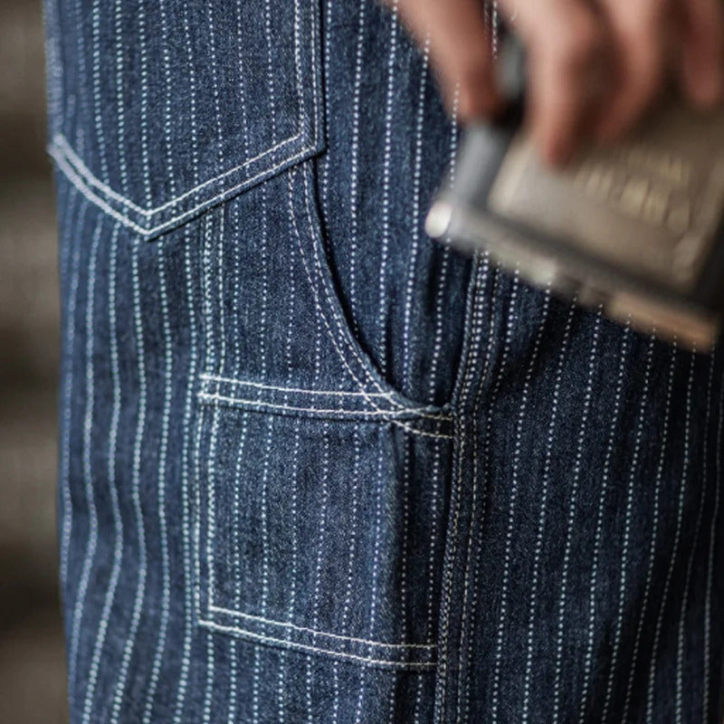 Louis | Slim Fit Indigo Denim Overalls