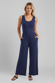 Louisa | Relaxed Fit Round-Neck Wide-Leg Jumpsuit