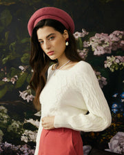 Lucille | Relaxed Fit Cable Knit Crewneck Sweater Holiday Clothes