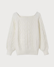 Lucille | Relaxed Fit Cable Knit Crewneck Sweater Holiday Clothes