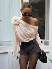 Magnolia | Asymmetrical One-Shoulder Festival Outfit Blouse