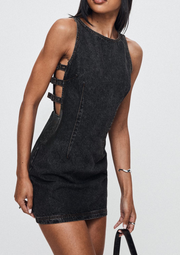 Maria | Bodycon Charcoal Denim Dress