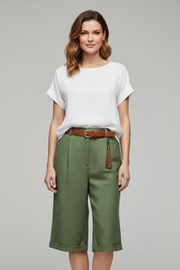 Mariana | High Waist Tailored Cuffed Shorts