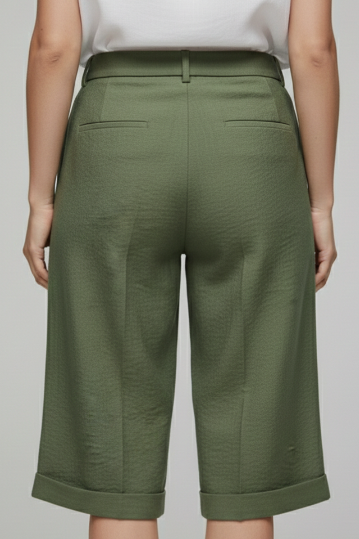 Mariana | High Waist Tailored Cuffed Shorts