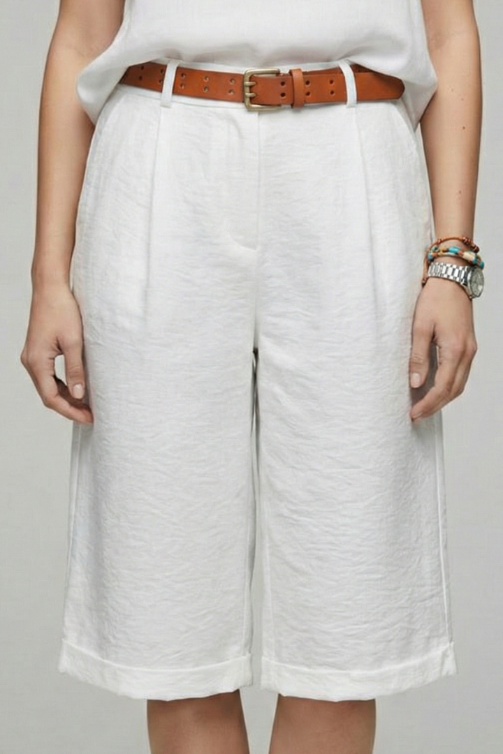 Mariana | High Waist Tailored Cuffed Shorts