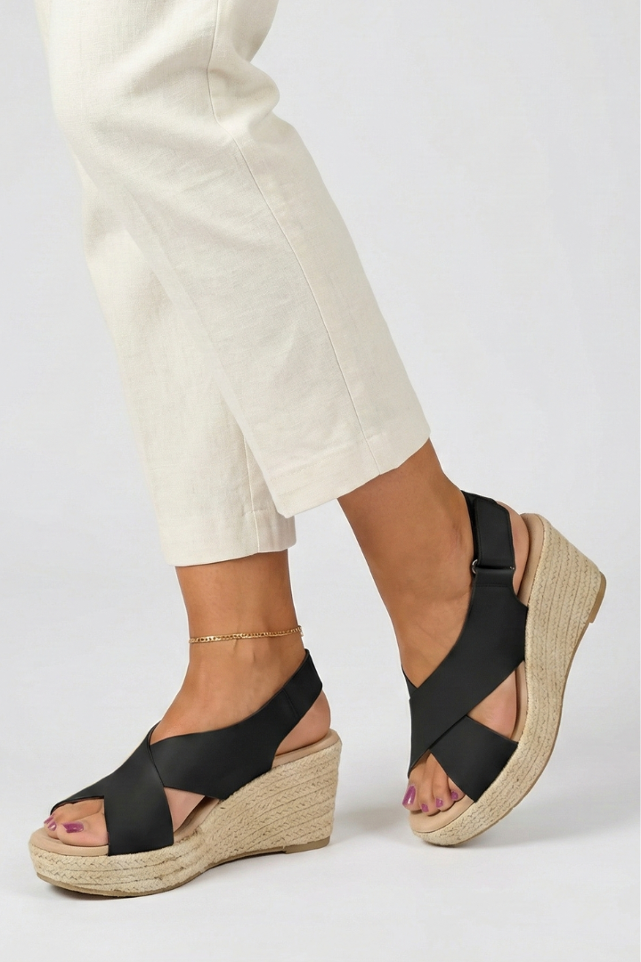 Mariella | Wedge Crossover Slingback Sandals