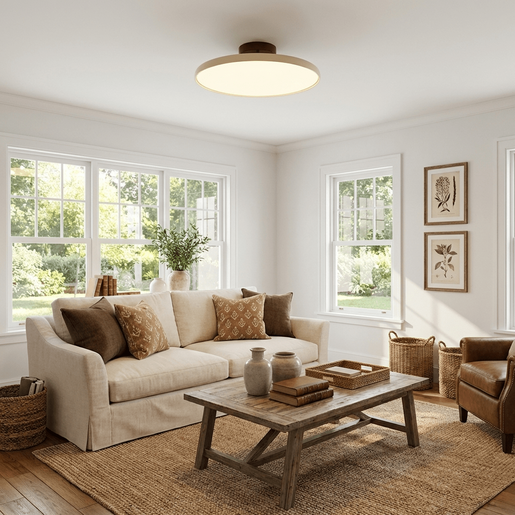 Matte Black Adjustable Ceiling Lamp with Soft Diffused Light – Ideal for Living Room or Bedroom