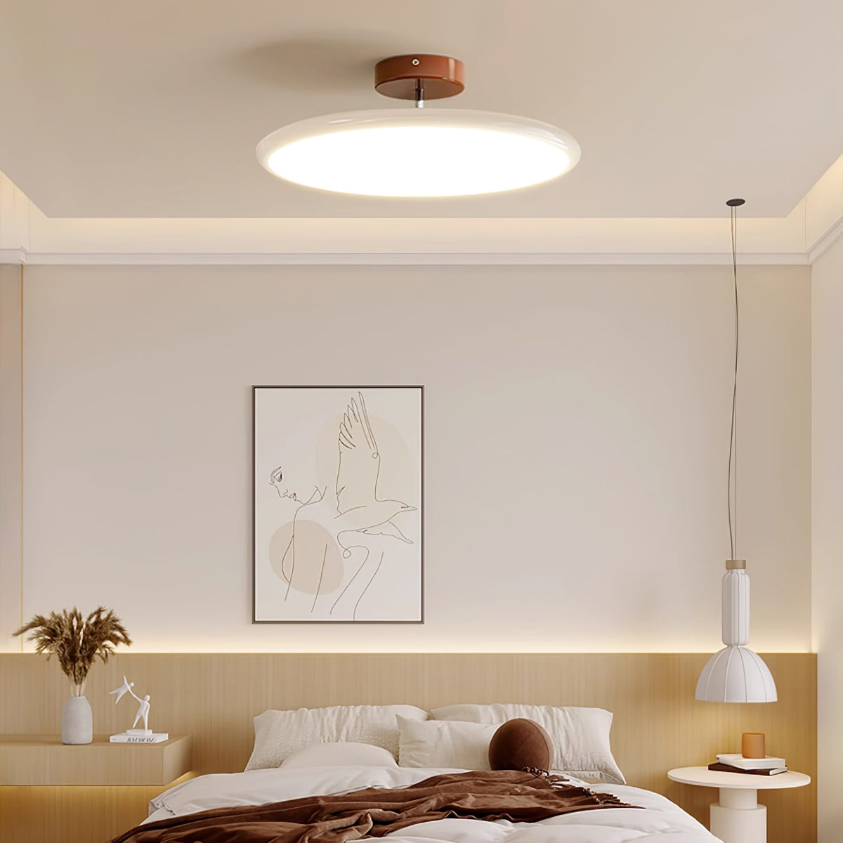 Matte Black Adjustable Ceiling Lamp with Soft Diffused Light – Ideal for Living Room or Bedroom