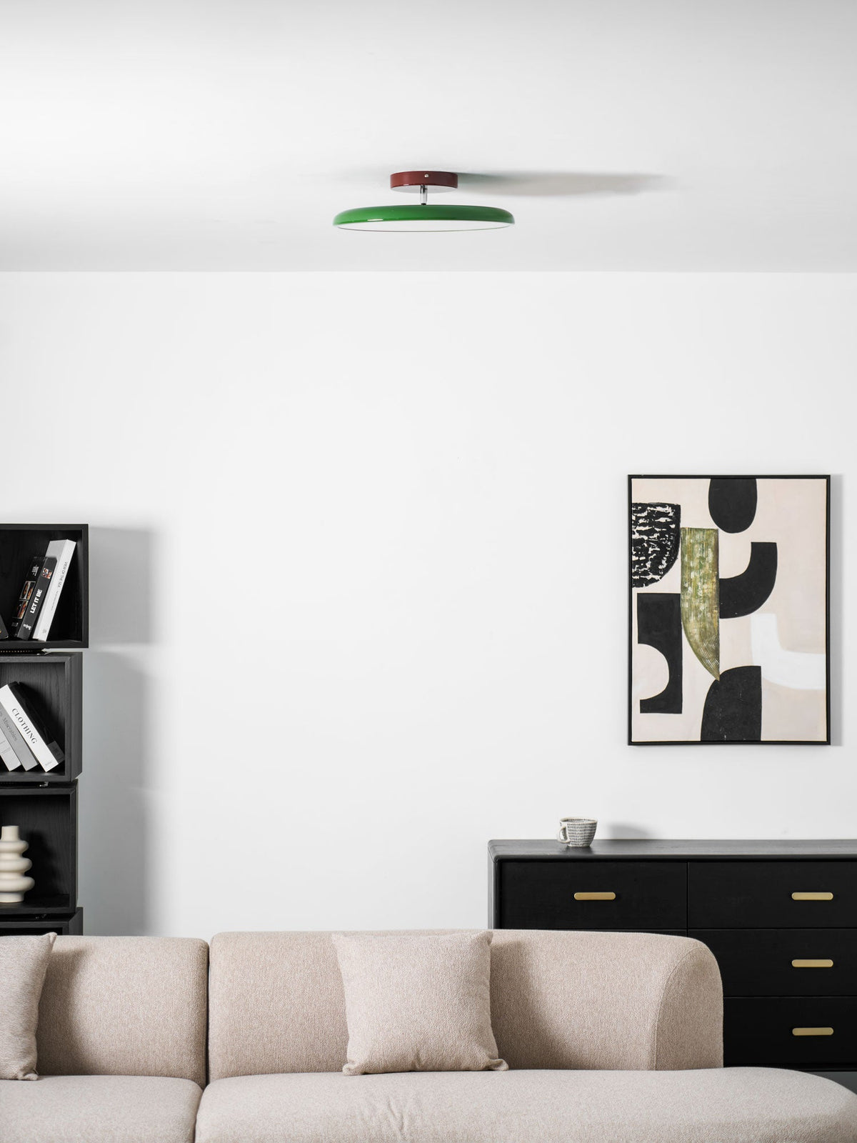 Matte Black Adjustable Ceiling Lamp with Soft Diffused Light – Ideal for Living Room or Bedroom