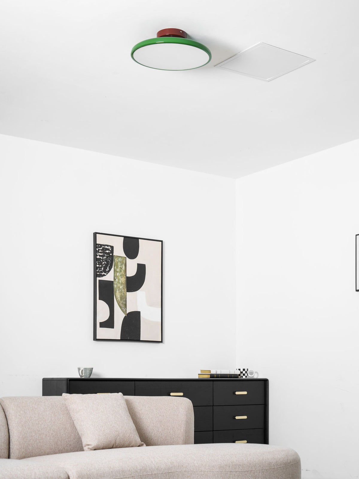 Matte Black Adjustable Ceiling Lamp with Soft Diffused Light – Ideal for Living Room or Bedroom