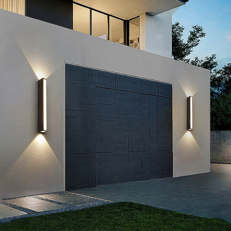 Matte Black Metal Wall Sconce with Vertical Design – Ideal for Outdoor Faucet Area by Walnut