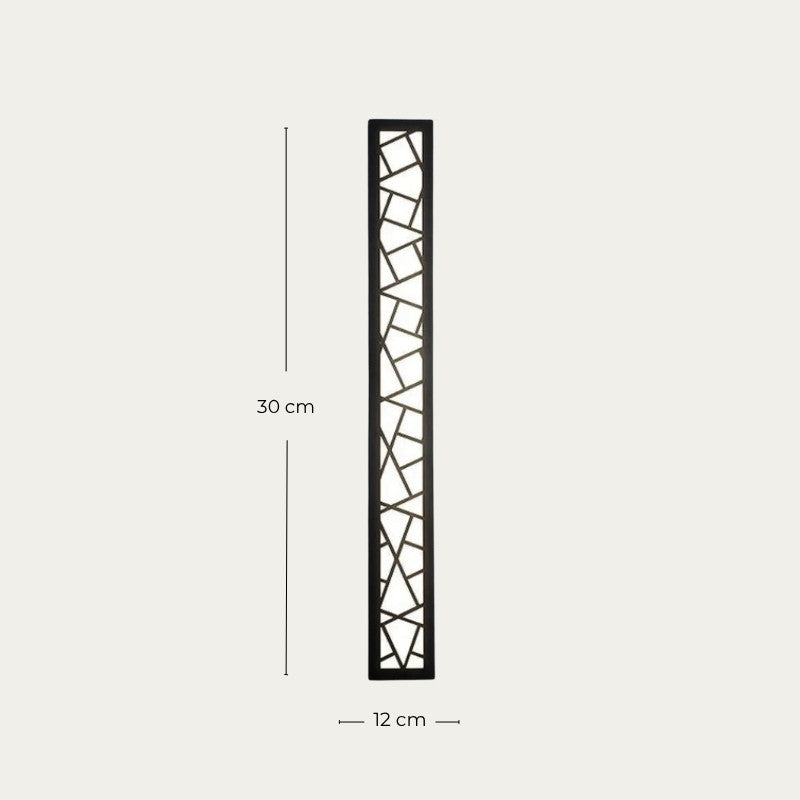 Matte Black Metal Wall Sconce with Vertical LED Light – Ideal for Outdoor Spaces