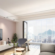 Matte White Aluminum Ceiling Lamp with 360° Swivel LED Strip – Ideal for Living Room or Office