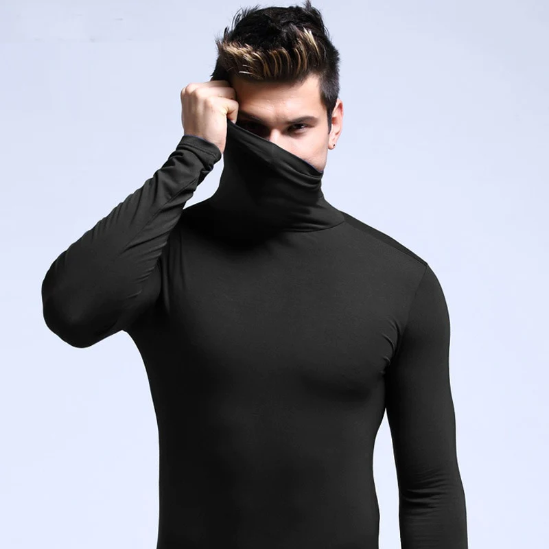 Biruvi | Men’s Thermal Base Layer Top Long Neck Warm Lightweight Undershirt