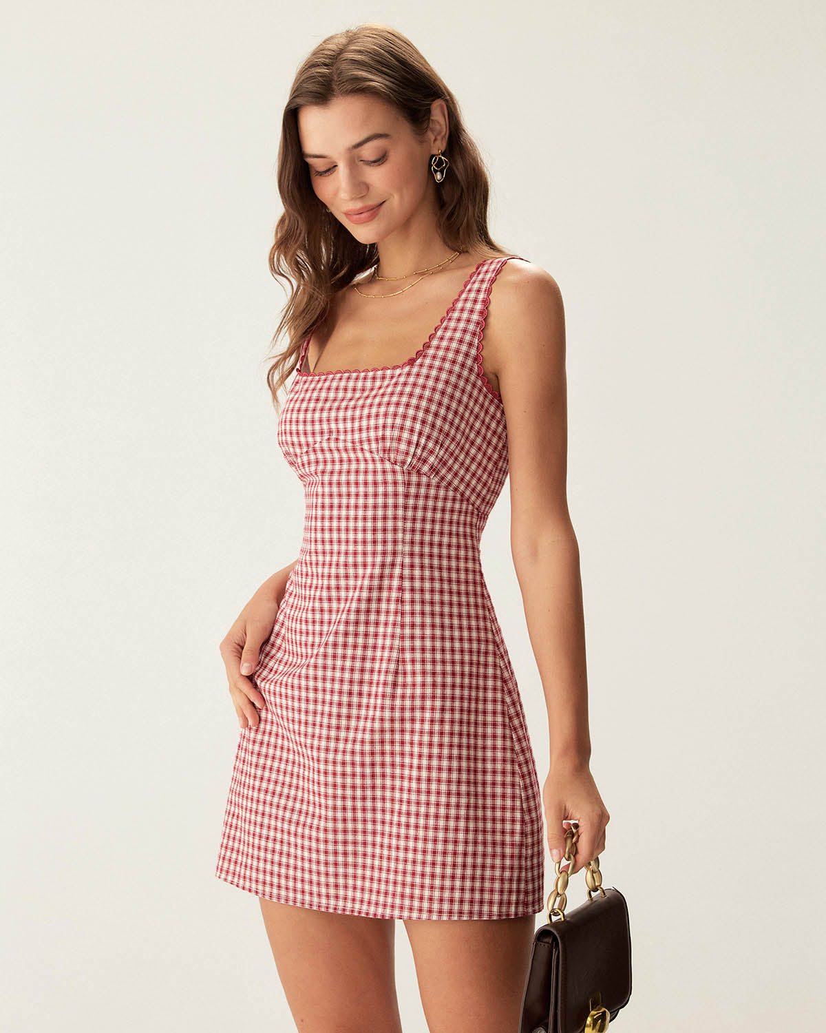 Michaela | Fitted Square Neck Ladies Day Mini Dress