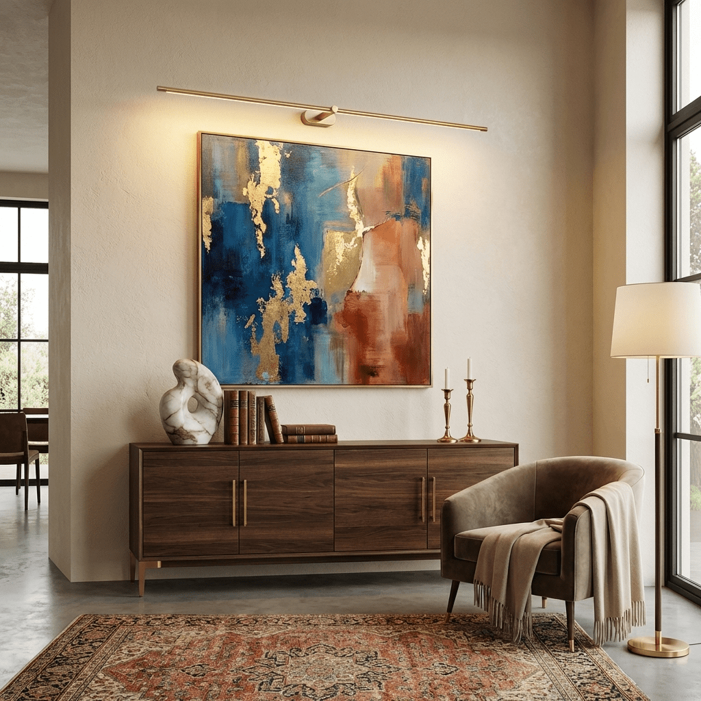 Minimalist Metal Rechargeable Wall Lamp with Linear Light – Ideal for Bedroom or Hallway