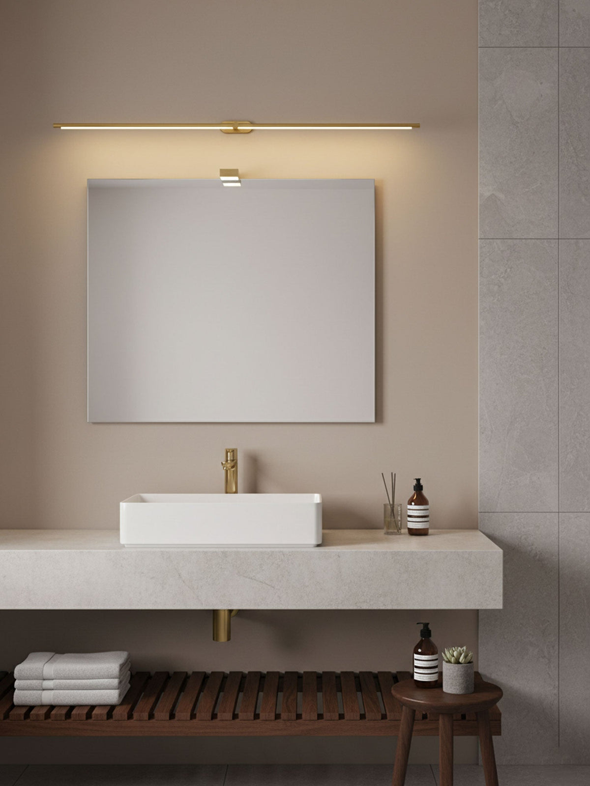 Minimalist Metal Rechargeable Wall Lamp with Linear Light – Ideal for Bedroom or Hallway