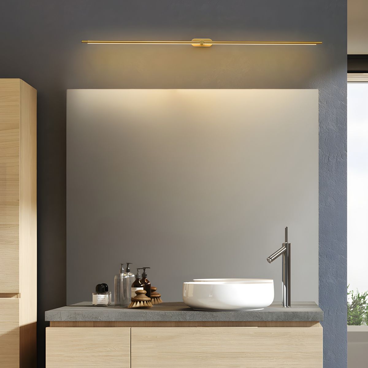 Minimalist Metal Rechargeable Wall Lamp with Linear Light – Ideal for Bedroom or Hallway