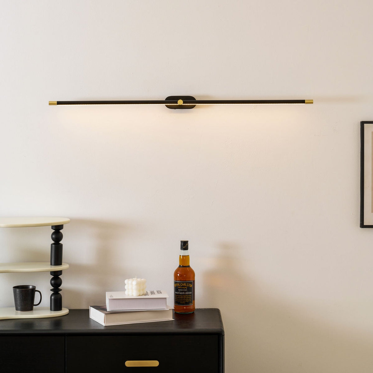 Minimalist Metal Rechargeable Wall Lamp with Linear Light – Ideal for Bedroom or Hallway