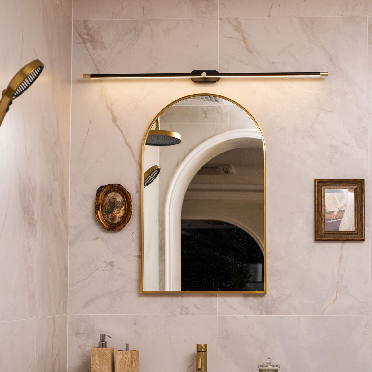 Minimalist Metal Rechargeable Wall Lamp with Linear Light – Ideal for Bedroom or Hallway