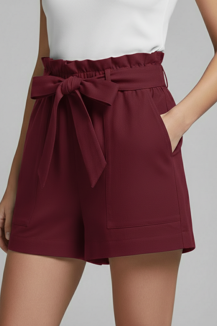 Miranda | Tie Waist Relaxed Fit Shorts With Pockets