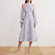 Moira | Cold Shoulder Poet Sleeve Midi Dress Mother of the Bride Outfits
