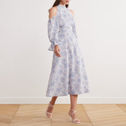 Moira | Cold Shoulder Poet Sleeve Midi Dress Mother of the Bride Outfits
