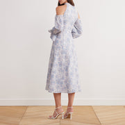 Moira | Cold Shoulder Poet Sleeve Midi Dress Mother of the Bride Outfits