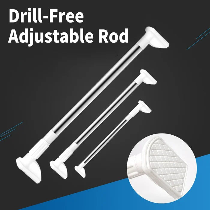 Morristown | Telescopic Shower Curtain Rod with Adjustable Length for Toolless Installation
